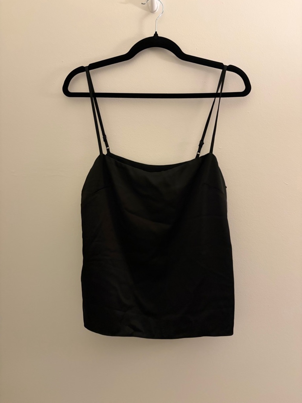 Reformation Black Satin Camisole Tank
